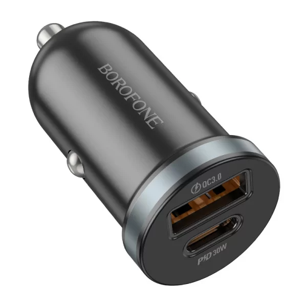 Авто зарядка Borofone BZ22 Scenery dual port PD30W+QC3.0 [Black]